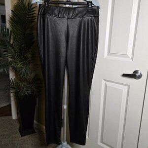 NWT J Crew faux leather black pants sz medium